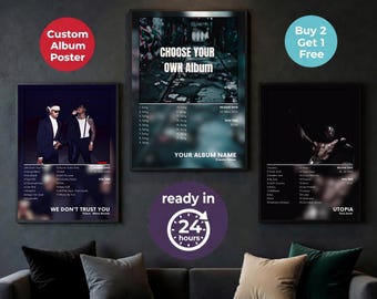 Póster de álbum personalizado, arte de álbum personalizado, regalo de aniversario o boda