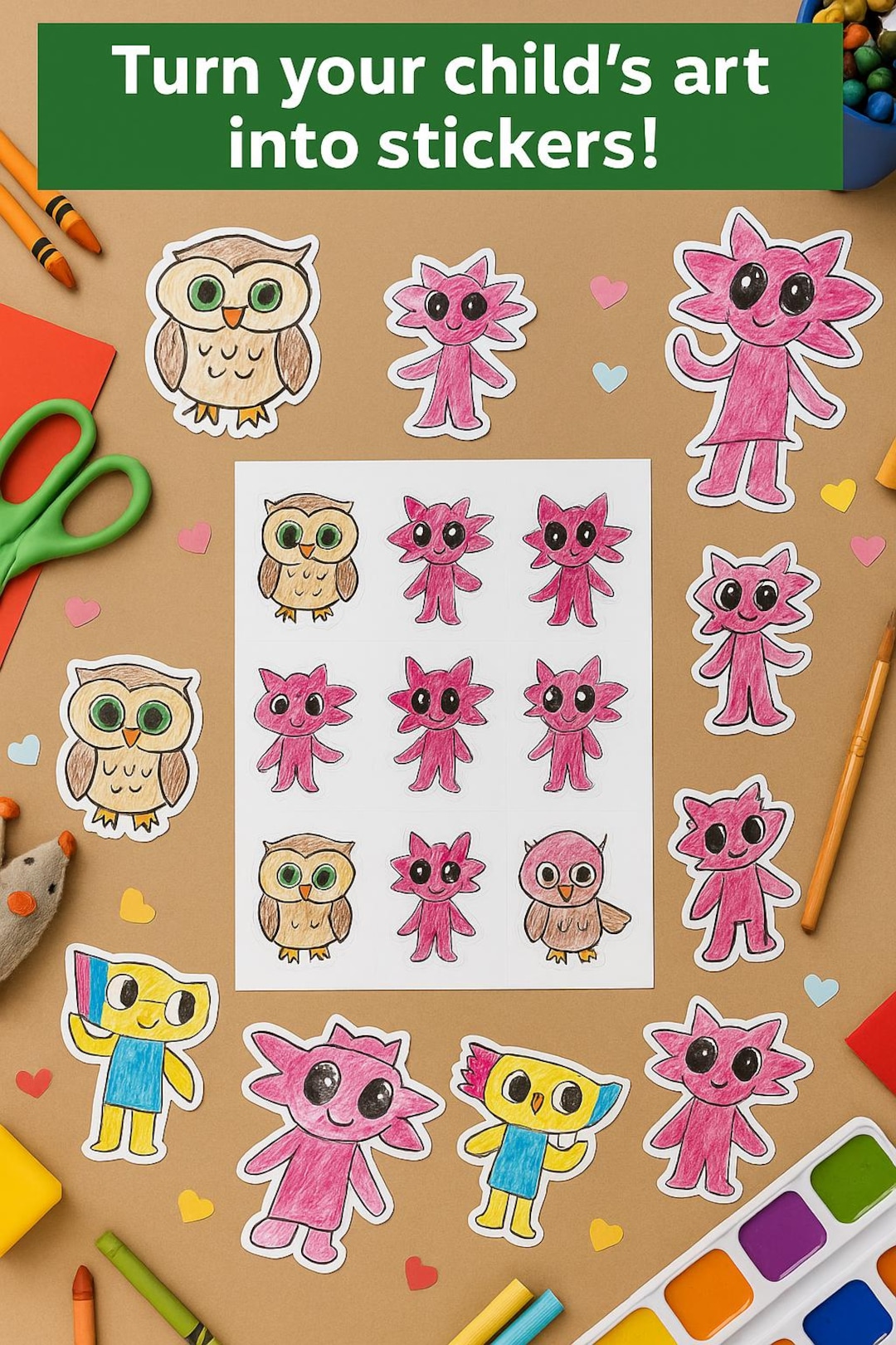 Custom Kid Drawing Sticker | Personalized Art Decals | Turn Your Child ...