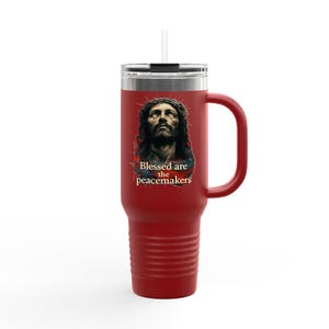 Faith-Inspired Insulated Travel Mug, 40oz | Christian Gift, Inspirational Drinkware, Bible Verse Tumbler, Religious Travel Cup, Perfect for