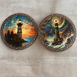 Lighthouse style coasters-set of 2