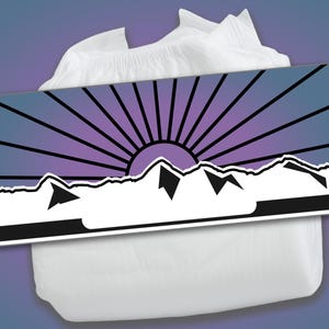 Adventurer’s Sunrise ABDL Diaper Sticker