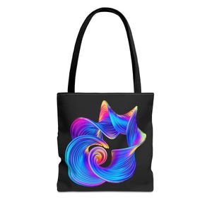 Bunte Swirl Einkaufstasche | Stilvolle Strandtasche, Einkaufstasche, Kunstliebhaber Geschenk, Trendy Carryall, für den täglichen Gebrauch