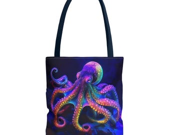 Bolsas de tela, 3 tamaños, diseño de pulpo vibrante, regalo para ella/mamá.