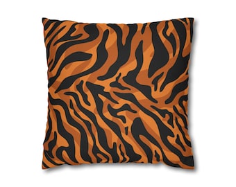 Bold Tiger Stripe Throw *Pillow-Covers* 5 Sizes, Safari Decor, Animal Print Lovers Gift for Her, Him, They.
