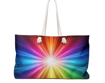Levendige regenboog weekendtas strandtas - LGBTQ+ cadeau voor haar/hem/zij