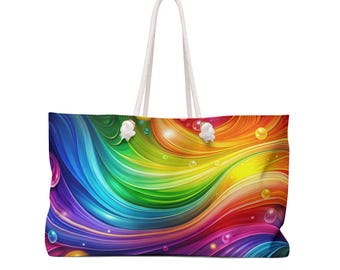 Weekendtas, reisaccessoire Rainbow Waves. Cadeau voor Pride Month/LHBTQ+
