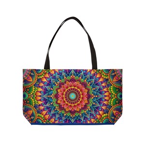 Weekender Tragetasche, lebendiges Mandala-Design: Eine Freude, die man überall hin mitnehmen kann, Yoga, Strand, Bauernmarkt. Tolles Geschenk für sie jeden Anlass
