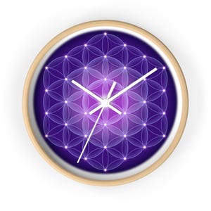 Flower of Life Sacred Geometry: Make Time Mystical Wall Clock. Energetically Uplifting Home Decor. Any Occasion Spiritual Gift for Her/Him.