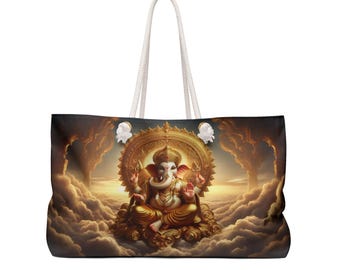 Weekendtas - Ganesha, "verdrijver van obstakels" om je reizen te zegenen - elke gelegenheid/yogaretraite, cadeau voor haar