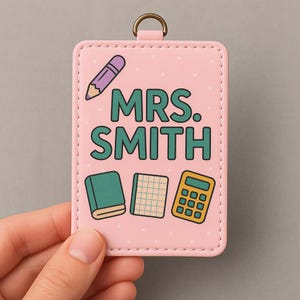 Presente personalizado de volta às aulas para professores, porta-carteira de couro personalizado para professores, acessórios de cordão personalizados para professores, ideia de presente para professores