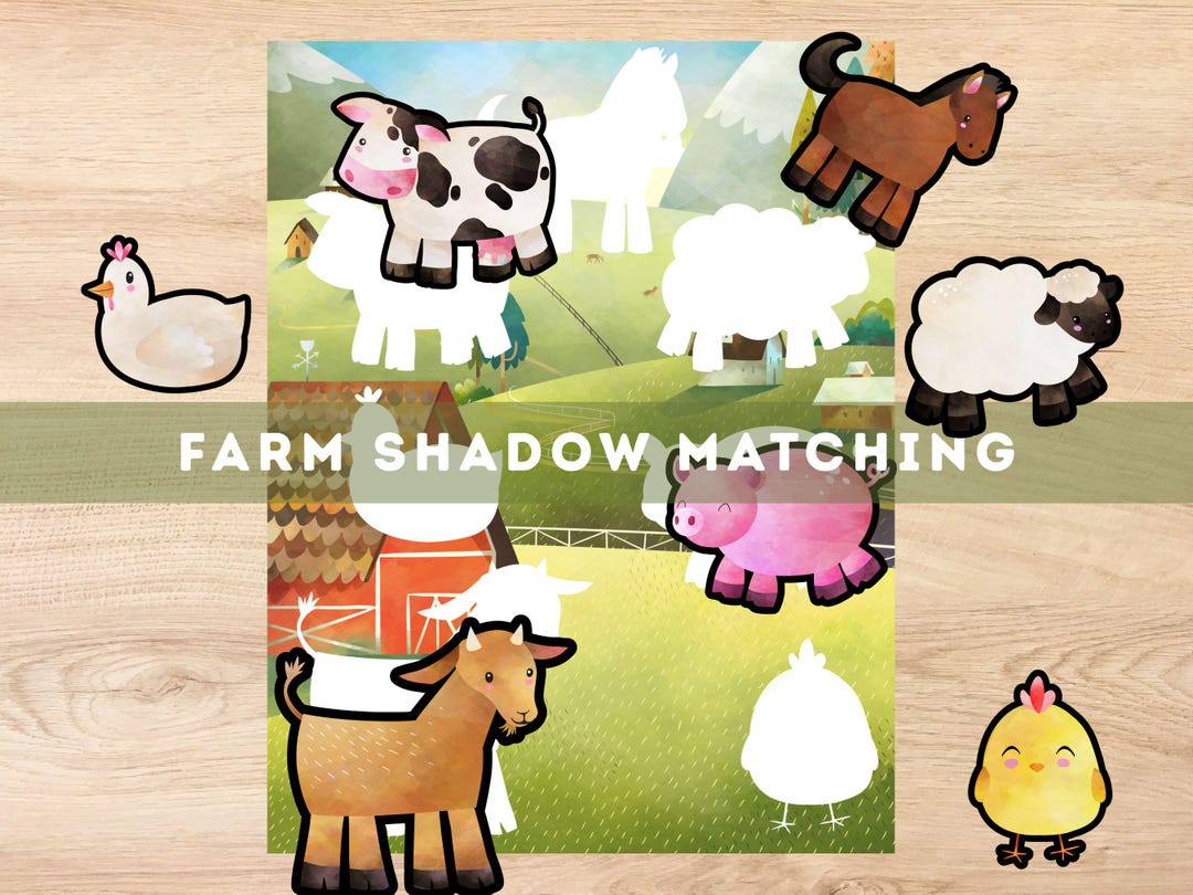 Farm Animal Shadow Matching Activity - Montessori Learning - Homeschool ...