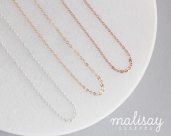 delicate cable chain • sterling silver, 14k gold filled, rose gold filled finished chain • alacarte