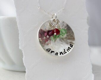 grandma necklace with birthstones, personalized jewelry, heirloom family jewelry, mother's day gift, bubbe necklace, nana jewelry