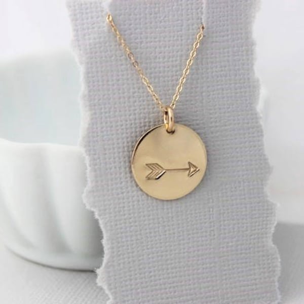 Gold plated arrow necklace main image 1