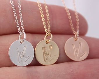 I love you, sign language pendant only, asl I love you, hand gestures, sister gift, gift ideas for daughter, quick to ship, malisay designs