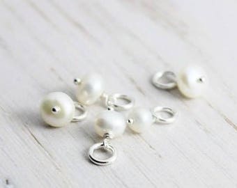 freshwater pearl dangle - sterling silver and pearl dangle | june birthstone