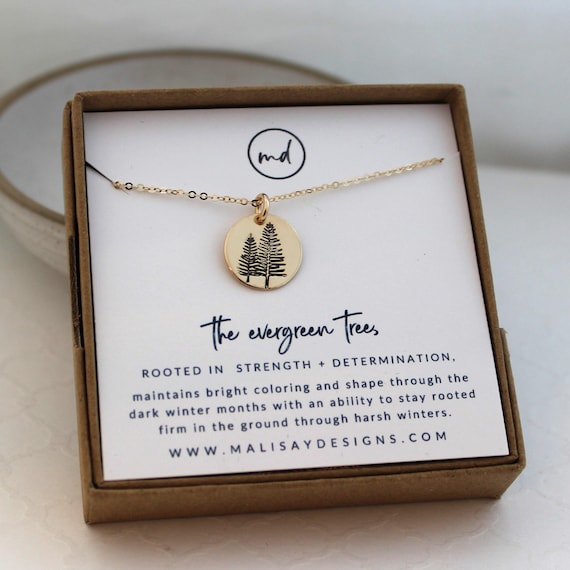 Pine Tree Necklace, Strength and Determination, Thoughtful Gift