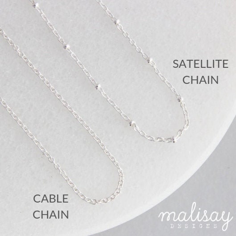 sterling silver satellite chain, ball chain, cable chain, gold or silver finished chain, sterling silver necklace image 1