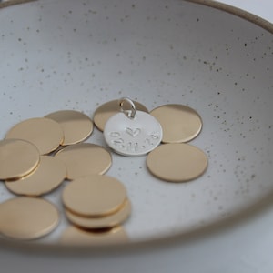 Hand Stamped Date Tag: Sterling Silver or Gold Filled Disc