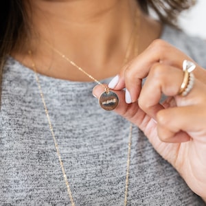 mama necklace | gift for new mom | push present | gold filled pendant | simple every day jewelry | quick to ship | layering