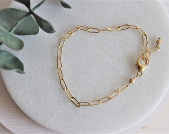 Layering link bracelet available in gold or silver, simple everyday jewelry, gift for her, malisay designs