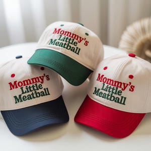 Gorro bordado de almôndega da mamãe, italiano, irônico, Nova York, Little Italy, I Love NY, Canal Street, chapéu engraçado de meme