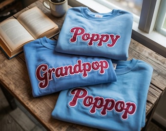 Personalized Phillies Inspired Name Sweatshirt, Poppy Shirt, Pop Pop Shirt, Custom Name Shirt, Phillies Gift, Dad Gift