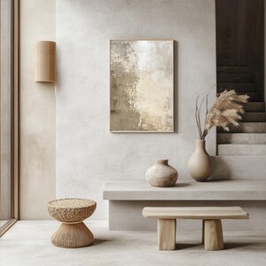 Abstract wabi sabi painting Neutral Earthy art prints Japandi style print Digital Download for Zen style home decro