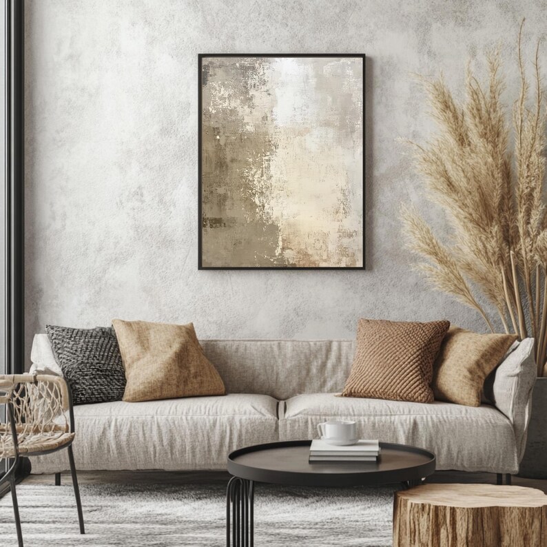 Abstract wabi sabi painting Neutral Earthy art prints Japandi style print Digital Download for Zen style home decro