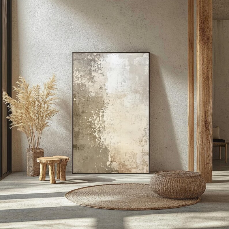 Abstract wabi sabi painting Neutral Earthy art prints Japandi style print Digital Download for Zen style home decro