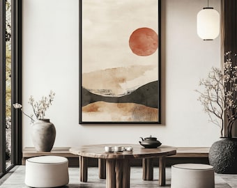 Wabi Sabi Wall Art: Downloadable Prints of Abstract Landscape Paintings, Serene Zen Home Decor, High Res 2X3 3X4 4X5 1X1 11X14 Ratios