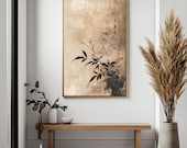 Painted Abstract Wall Art Digital Print - Japandi Inspired Calming Landscape for Neutral Decor