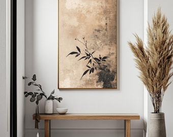 Painted Abstract Wall Art Digital Print - Japandi Inspired Calming Landscape for Neutral Decor, 300DPI 2X3 3X4 4X5 1X1 11X14 Ratios