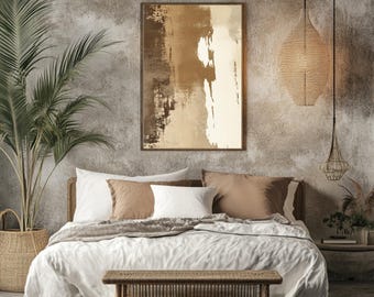 Downloadable Calming Wall Art - Japandi & Wabi Sabi Inspired Abstract Landscape Print, 300DPI 2X3 3X4 4X5 1X1 11X14 Ratios