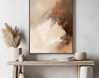 Downloadable Abstract Wallpaper - Japandi & Wabi Sabi Inspired Landscape Art for Calming Spaces, High Res 2X3 3X4 4X5 1X1 11X14 Ratios