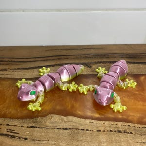 3D Printed Fidget Gecko – Flexible Articulated Lizard, Desk Toy for Kids & Adults, Reptile Gift