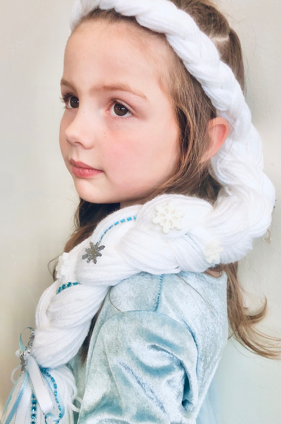 Tacobear Elsa Wig Frozen Elsa Braid With Princess Tiara Princess Elsa Dress Up Costume Accessories For Kids Girls