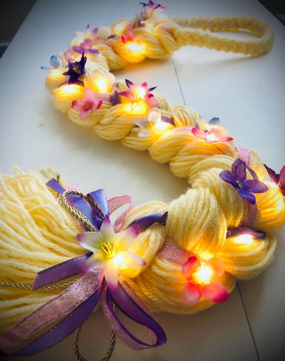 Perruque Raiponce Tressée – Bandeau Fille – Longue Tresse Avec Accessoires – Déguisement Princesse – Cadeau Anniversaire