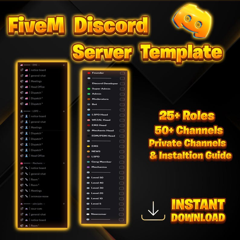 Fivem Discord Server Template – Instant Delivery, Easy Setup & Full ...