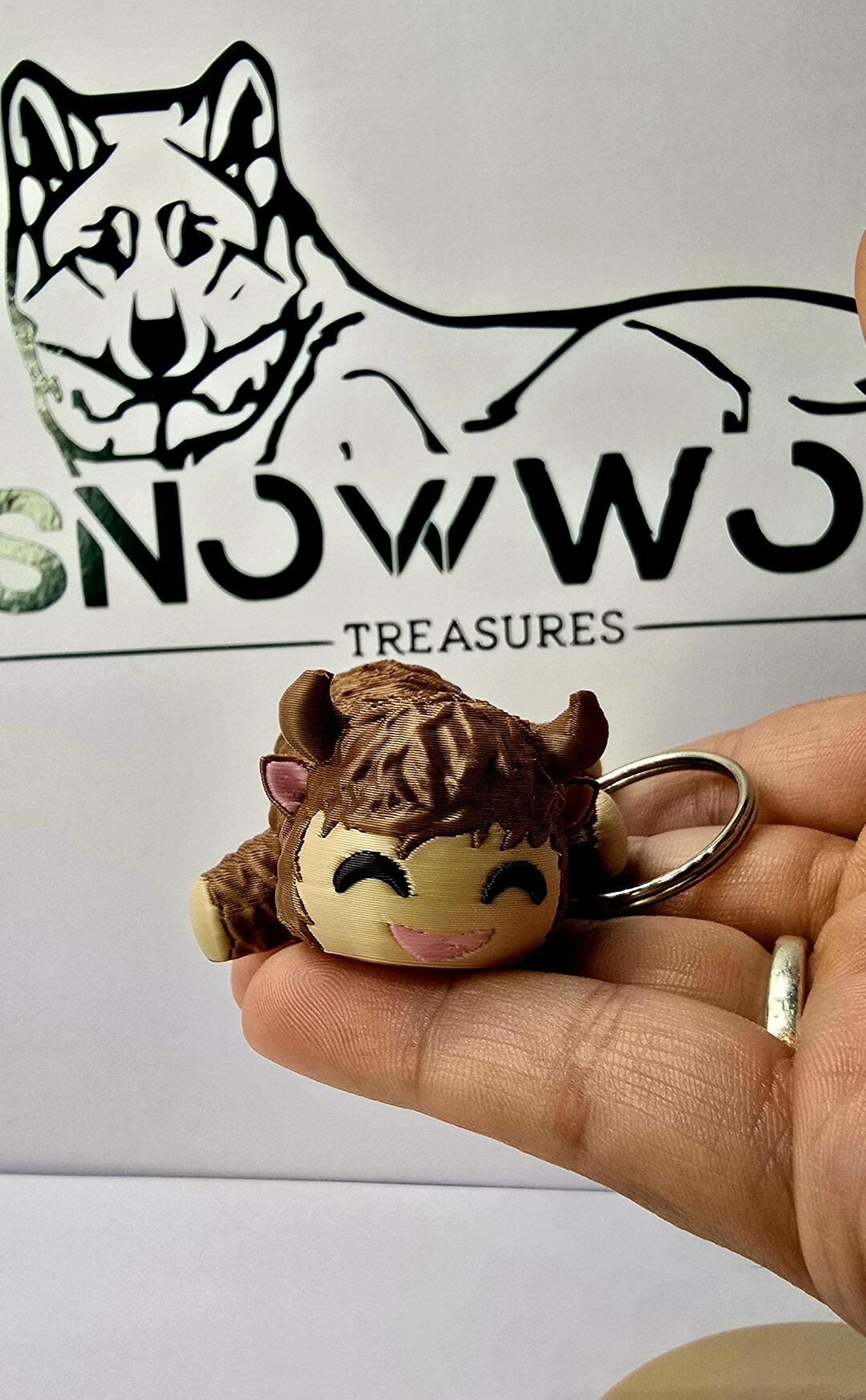 3D Printed Highland Cow Key Chain - Etsy