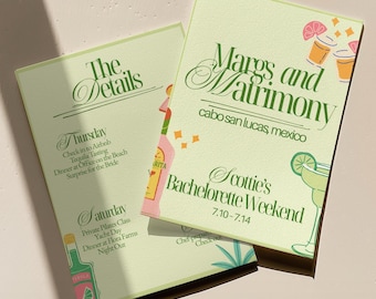 Margs and Matrimony Bachelorette Itinerary Template, Margarita Bach Weekend Invitation, Tequila Theme Hen Do, Editable Digital Download Only