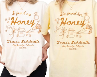 She Found Her Honey Custom Bachelorette Shirt, Bride-to-Bee T-Shirt, Bee-Themed Bach Party Tee, Personalized Bridal Party Shirt, Bach Outfit