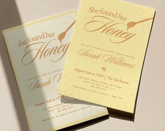 She Found Her Honey Bridal Shower Invitation Template | Bride-to-Bee Digital Download, Customizable Bachelorette Invite, Hen Do Party Invite