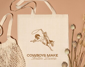 Gepersonaliseerde canvas draagtas western vrijgezellenfeest | Voor altijd dezelfde cowboy, cowboys maken betere geliefden, gepersonaliseerde weekendbedankje voor de bruid | Laatste rodeo