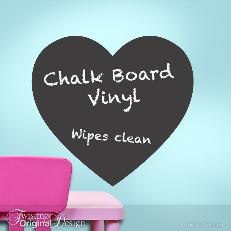 Heart Chalkboard Vinyl Wall Decal Kitchen Decor Hearts Etsy