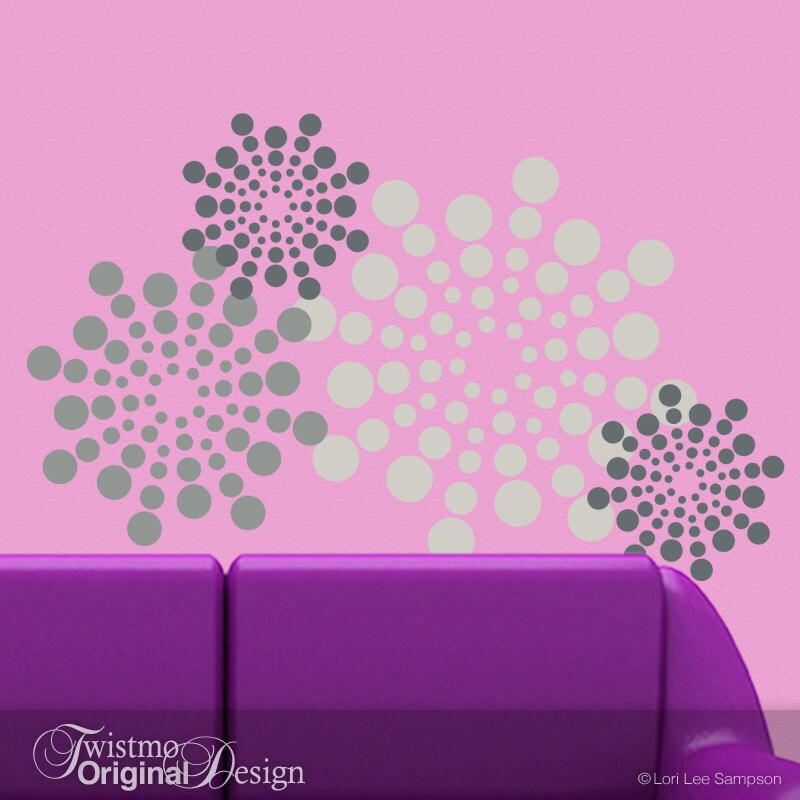 Retro Wall Decor Circle Wall Decals Polka Dot Decals Shades Etsy