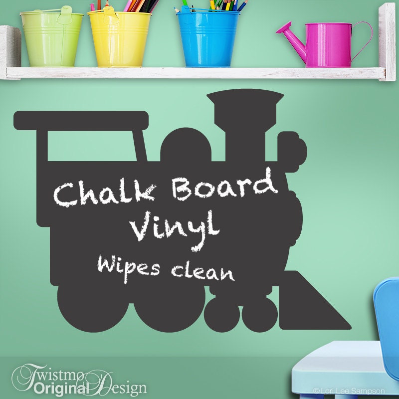 Chalkboard Decal Train Engine Kids Playroom Decor Kids Etsy