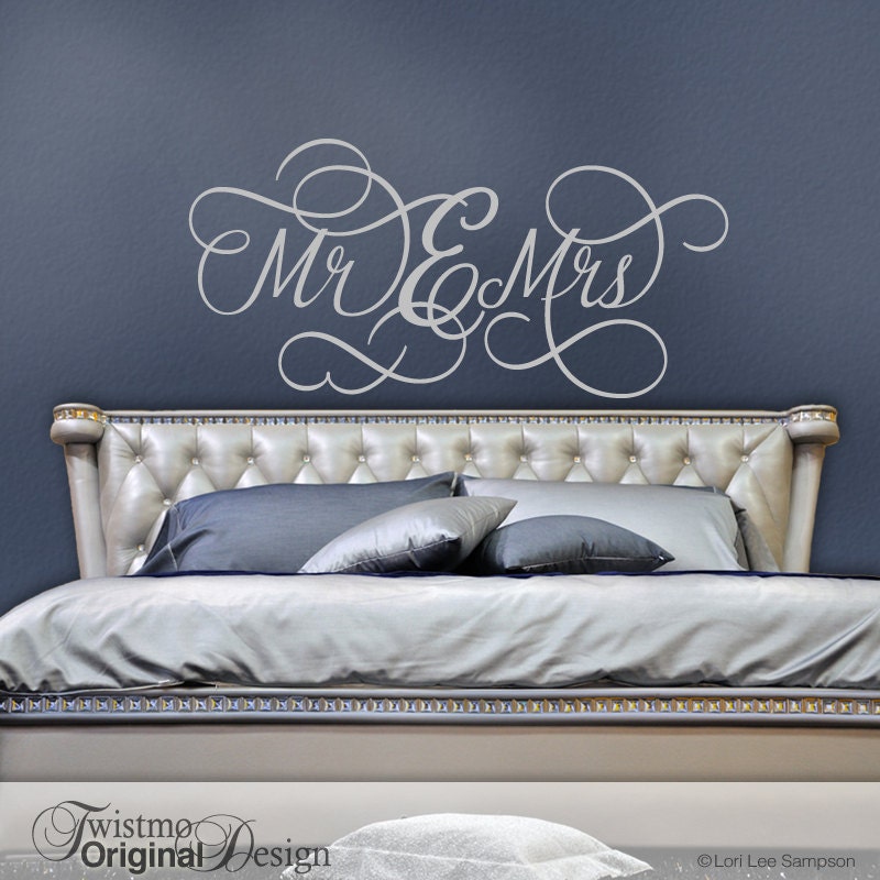 Mr And Mrs Sign Wall Decal Romantic Bedroom Decor Mr And Mrs Bedroom Wall Decal Mr And Mrs Wedding Gift For Couple Removable