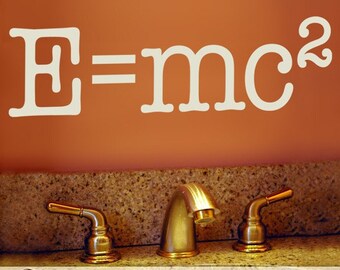 Geekery Wall Decal: Albert Einstein Science Gift Vinyl Wall Decal, Fun Nerd Gift or Teacher Gift, E equals mc2 (177a2v)