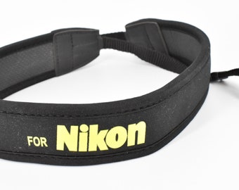 Vintage NIKON camera strap. Neoprene. Canon Exakta Zeiss Voigtlander.